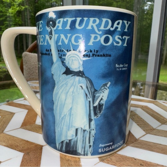 New York City Scapes Saturday Evening Post Statue of Liberty VTG Mug - Picture 2 of 8